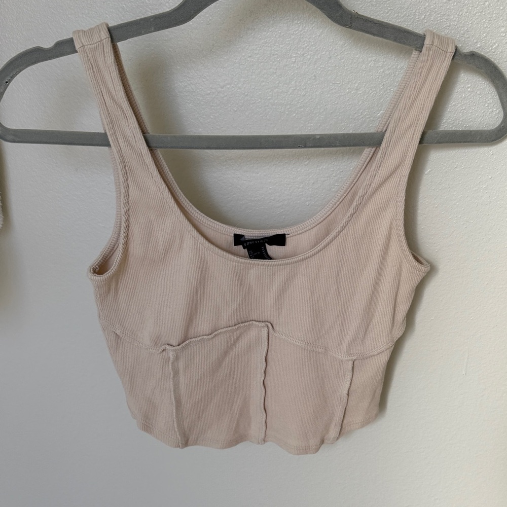 Forever 21 Light Beige Crop Top